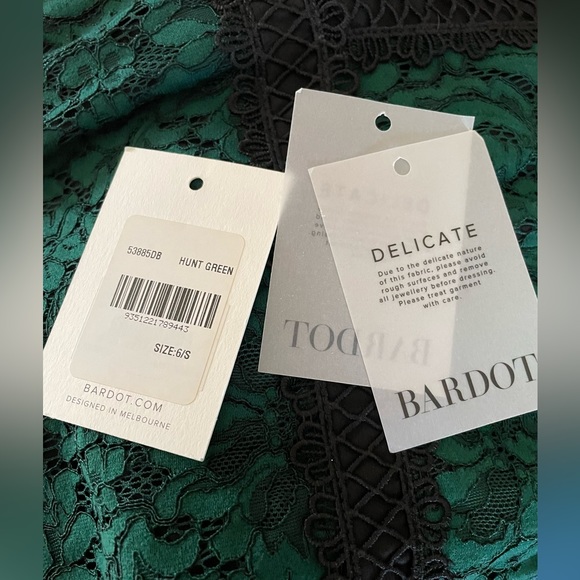 BARDOT Latoya Hunt Green Lace Sheath Midi Dress size US 6/S - Picture 7 of 7